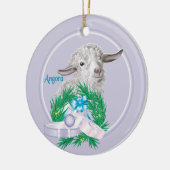 Angora Goat Wreath Keramik Ornament (Links)
