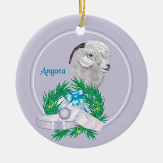 Angora Goat Wreath Keramikornament (Vorne)