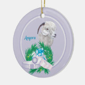 Angora Goat Wreath Keramikornament (Links)