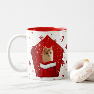 Angora-Katze Weihnachten  Zweifarbige Tasse