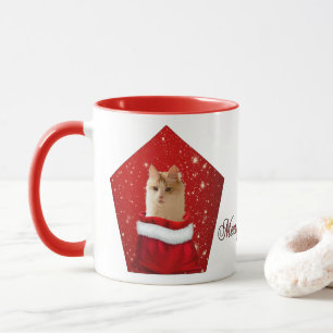Angora-Katzen-Weihnachtstasse Tasse