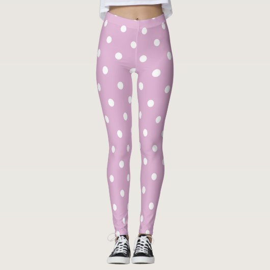 Angora Pink Polka Punkte Leggings (Vorderseite)