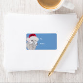 Angora Santa Goat Weihnachtsgeschenk Tag Adressaufkleber (Insitu)