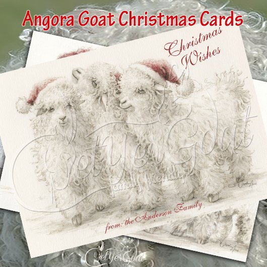 Angora-Weihnachtsziegen Karte