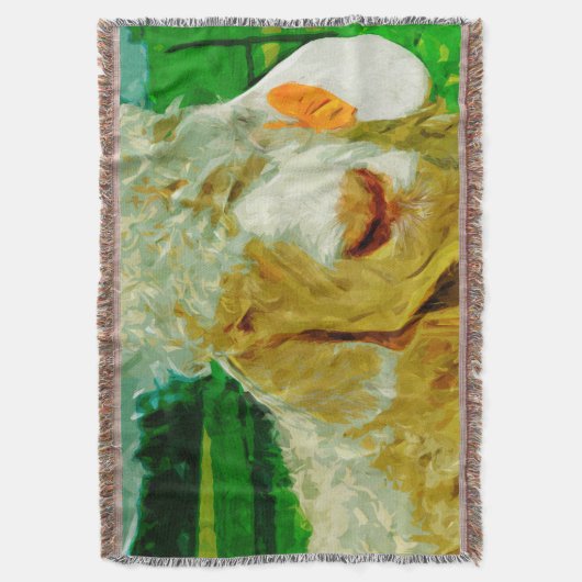 Angora-Ziege mit Ohrmarke Abstrakter Impressionism Decke (Vorderseite Vertikal)