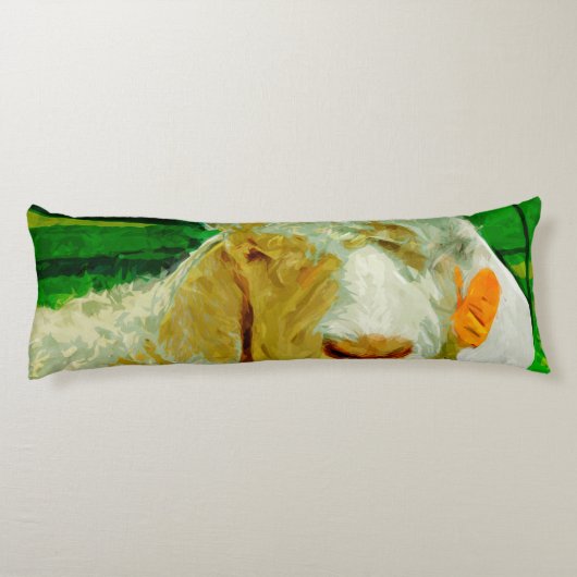 Angora-Ziege mit Ohrmarke Abstrakter Impressionism Seitenschläferkissen (Rückseite)