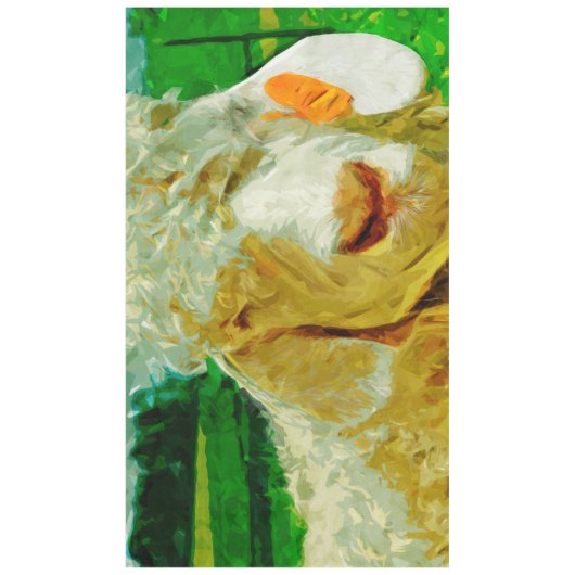 Angora-Ziege mit Ohrmarke Abstrakter Impressionism Tischdecke (Vorderseite)