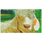 Angora-Ziege mit Ohrmarke Abstrakter Impressionism Tischdecke (Vorderseite (Horizontal))