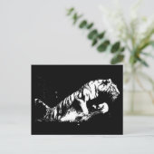 Angreifender Tiger Postkarte (Stehend Vorderseite)