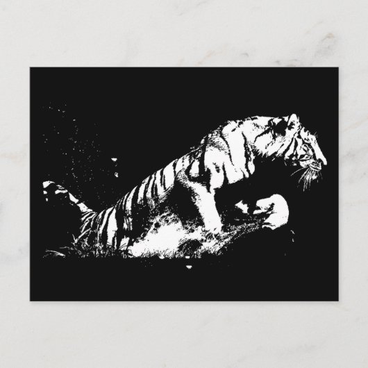 Angreifender Tiger Postkarte (Vorderseite)