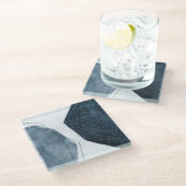 Angrenzende Abstraktion Glasuntersetzer (Schrägansicht)