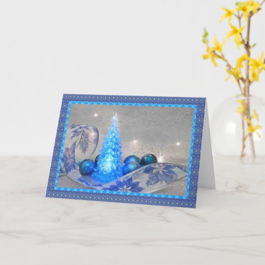 Angrenzender blauer Baum Karte (Gelbe Blume)