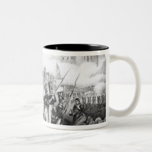Angriff auf der Stadt von Mexiko Zweifarbige Tasse