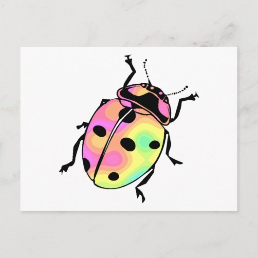 Angriff auf die psychedelische Ladybug Postkarte (Vorderseite)
