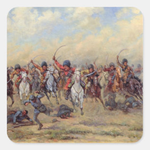 Angriff auf die "Sparte" Quadratischer Aufkleber