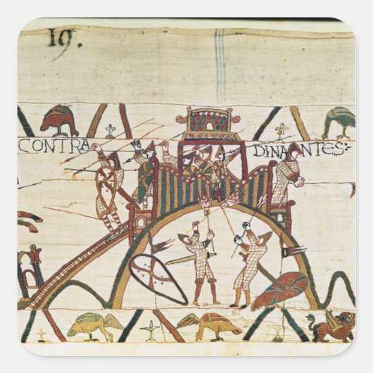 Angriff auf die Stadt Dinan Quadratischer Aufkleber (Vorderseite)