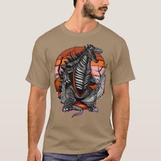 Angriff auf Dinosaurier mit Sonne im Hintergrund T-Shirt