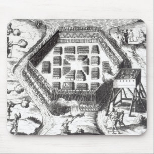 Angriff auf einem Iroquois Dorf Mousepad