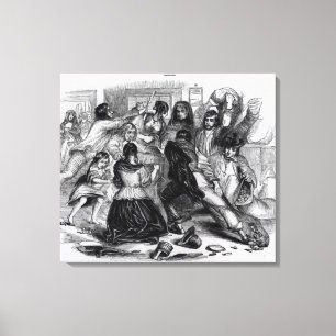 Angriff auf einem Kartoffel-Speicher in Irland, Leinwanddruck