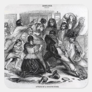 Angriff auf einem Kartoffel-Speicher in Irland, Quadratischer Aufkleber