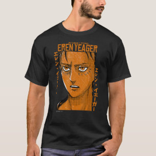 Angriff auf Titan Eren Yeager, japanischer Schrift T-Shirt