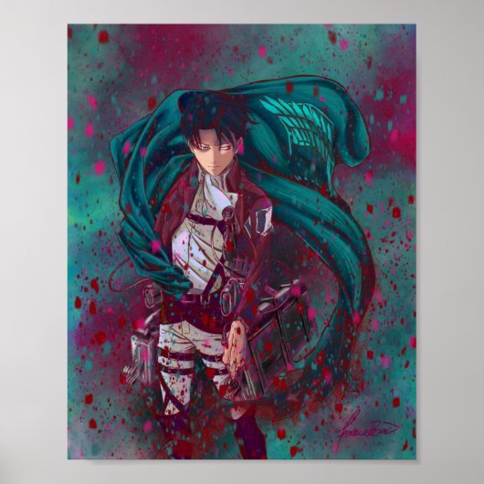Angriff auf Titan Fanart Levi Ackerman Version 25 Poster (Vorne)