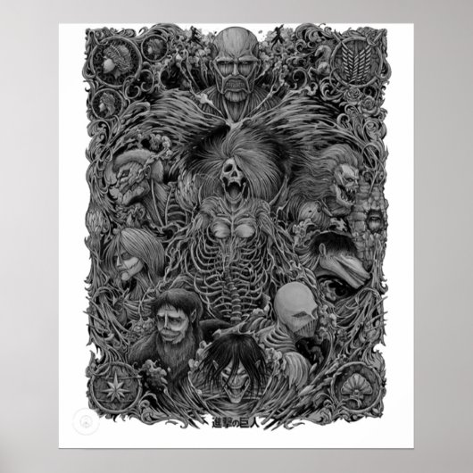 Angriff auf Titan Titans Anime Design Poster (Vorne)
