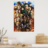 Angriff auf Titanzeichenkollage Poster (Küche)