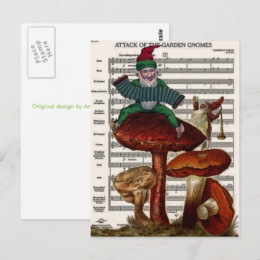 "Angriff der Gnome" Postkarte (Vorne/Hinten)