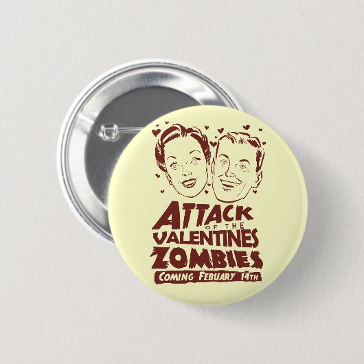 Angriff der Valentinsgruß-Zombies Button (Vorne & Hinten)