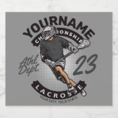 Angriff des personalisierten Lacrosse Player-Sport Bierflaschenetikett (Einzelnes Label)