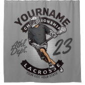 Angriff des personalisierten Lacrosse Player-Sport Duschvorhang (Vorderseite)