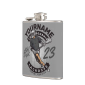 Angriff des personalisierten Lacrosse Player-Sport Flachmann (Links)