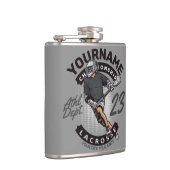 Angriff des personalisierten Lacrosse Player-Sport Flachmann (Rechts)