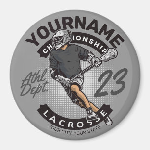 Angriff des personalisierten Lacrosse Player-Sport Magnet