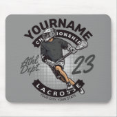 Angriff des personalisierten Lacrosse Player-Sport Mousepad (Vorne)