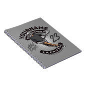 Angriff des personalisierten Lacrosse Player-Sport Notizblock (Rechte Seite)