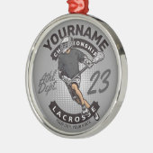 Angriff des personalisierten Lacrosse Player-Sport Ornament Aus Metall (Links)