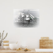 Angriff durch einen riesigen Oktopus Poster (Küche)
