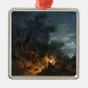 Angriff durch Räuber nachts, c.1770 Ornament Aus Metall