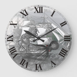Angriff durch riesige Krake Große Wanduhr
