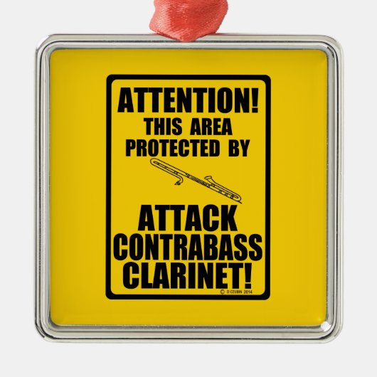 Angriff Kontrabass-Klarinette Silbernes Ornament (Vorne)
