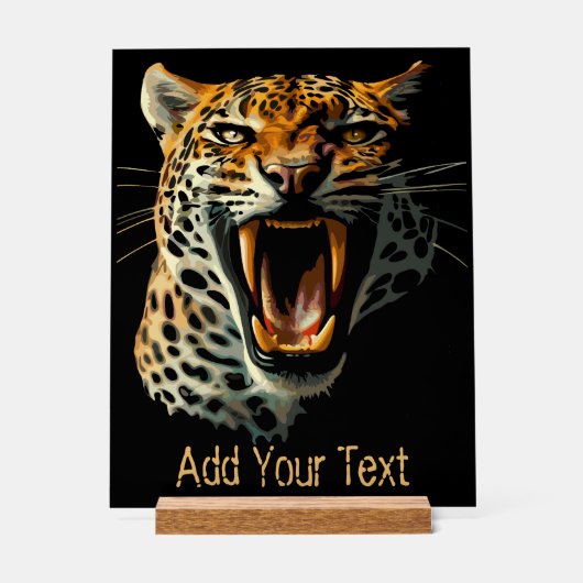 Angriffskopf von Leopard Acrylschild (Vorderseite)