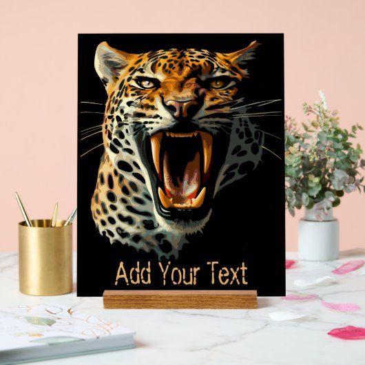 Angriffskopf von Leopard Acrylschild (Hochzeit)