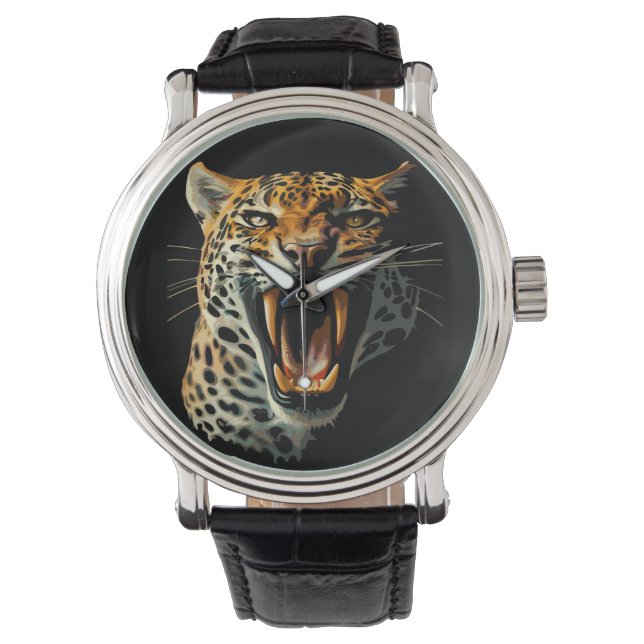 Angriffskopf von Leopard Armbanduhr (Vorderseite)