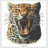 Angriffskopf von Leopard Aufkleber (Blatt)