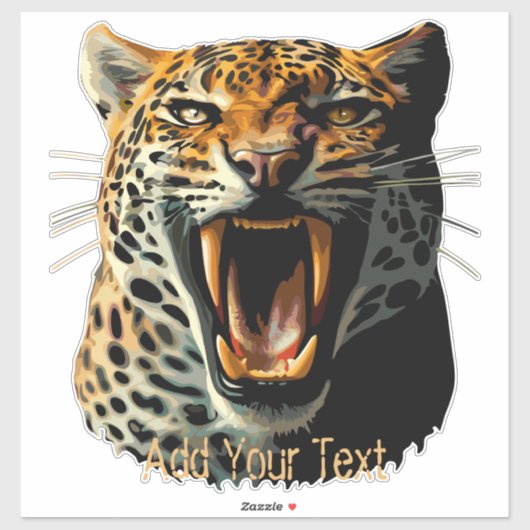 Angriffskopf von Leopard Aufkleber (Blatt)