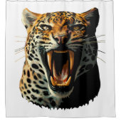 Angriffskopf von Leopard Duschvorhang (Vorderseite)