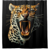 Angriffskopf von Leopard Duschvorhang (Vorderseite)