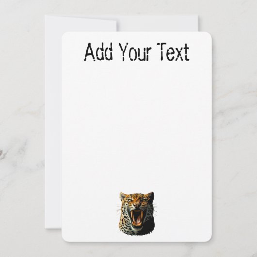 Angriffskopf von Leopard Einladung (Rückseite)